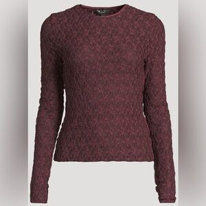 RAG & BONE - New: Ellie Lace Long Sleeve Top- Bordeaux